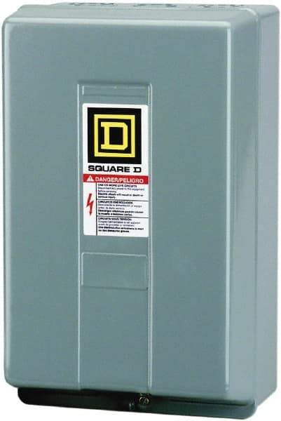 Square D - 1 NEMA Rated, 6 Pole, Electrically Held Lighting Contactor - 20 A (Tungsten), 30 A (Fluorescent), 110 VAC at 50 Hz, 120 VAC at 60 Hz, 6NO Contact Configuration - Benchmark Tooling