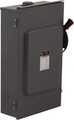 Square D - 200 Amp, 240 VAC, 250 VDC, 2 Pole Fused Safety Switch - NEMA 3R, 15 hp at 240 VAC (Single Phase), 60 hp at 240 VAC, 40 hp at 250 VDC (Triple Phase), DPST Contact Form - Benchmark Tooling