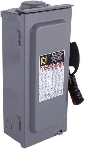 Square D - 100 Amp, 600 VAC/VDC, 3 Pole Nonfused Safety Switch - NEMA 3R, 40 hp at 600 VAC, 50 hp at 600 VDC (Single Phase), 100 hp at 600 VAC, 50 hp at 600 VDC (Triple Phase), 3PST Contact Form - Benchmark Tooling