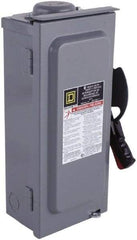 Square D - 100 Amp, 600 VAC/VDC, 3 Pole Fused Safety Switch - NEMA 3R, 30 hp at 480 VAC (Single Phase), 75 hp at 600 VAC, 50 hp at 600 VDC (Triple Phase), 3PST Contact Form - Benchmark Tooling