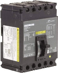 Square D - 100 Amp, 250 VDC, 600 VAC, 3 Pole, Panel Mount Molded Case Circuit Breaker - Thermal Magnetic Trip, 18 kA Breaking Capacity, 12-1/0 (Aluminum), 14-1/0 (Copper) AWG, 4.13 Inch Deep x 6 Inch High x 4-1/2 Inch Long - Benchmark Tooling