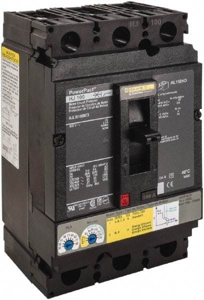 Square D - 100 Amp, 600 V, 3 Pole, Panel Mount Circuit Breaker - Electronic Trip, Multiple Breaking Capacity Ratings - Benchmark Tooling