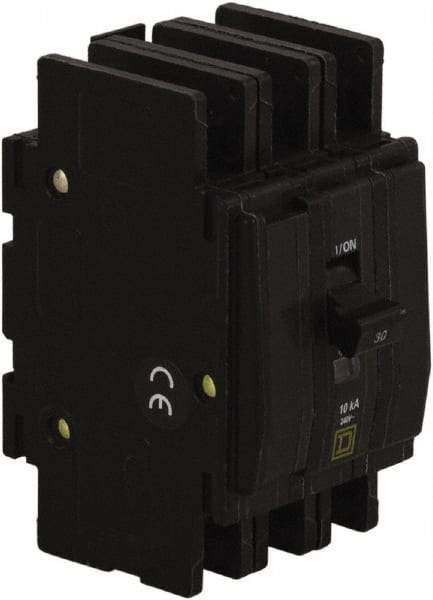 Square D - 60 Amp, 240 VAC, 3 Pole, DIN Rail Mounted, Flush Mount, Surface Mount Miniature Circuit Breaker - Thermal Magnetic Trip, 10 kA at 120/240 VAC Breaking Capacity, 14-2 (Aluminum), 14-2 (Copper) AWG, 74mm Deep x 103mm High x 19mm Wide - Benchmark Tooling