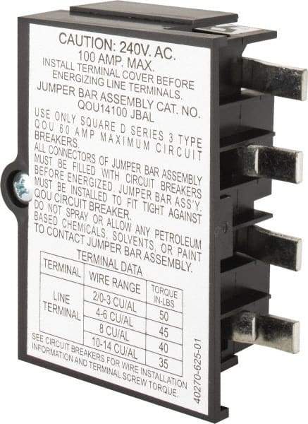 Square D - 100 Amp Circuit Breaker Jumper Bar Assembly - Use with QOU Circuit Breaker - Benchmark Tooling