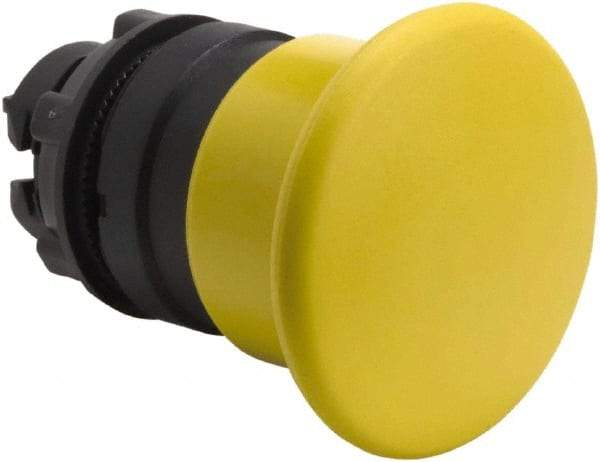 Schneider Electric - 22mm Mount Hole, Extended Mushroom Head, Pushbutton Switch Only - Round, Yellow Pushbutton, Nonilluminated, Momentary (MO) - Benchmark Tooling