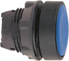 Schneider Electric - 22mm Mount Hole, Flush, Pushbutton Switch Only - Round, Blue Pushbutton, Nonilluminated, Momentary (MO) - Benchmark Tooling