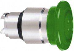 Schneider Electric - 22mm Mount Hole, Extended Mushroom Head, Pushbutton Switch Only - Round, Green Pushbutton, Nonilluminated, Maintained (MA) - Benchmark Tooling