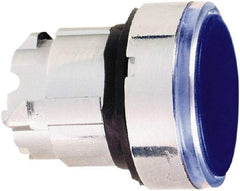 Schneider Electric - 22mm Mount Hole, Flush, Pushbutton Switch Only - Round, Blue Pushbutton, Nonilluminated, Momentary (MO) - Benchmark Tooling