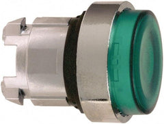 Schneider Electric - 22mm Mount Hole, Extended Straight, Pushbutton Switch Only - Round, Green Pushbutton, Nonilluminated, Momentary (MO) - Benchmark Tooling