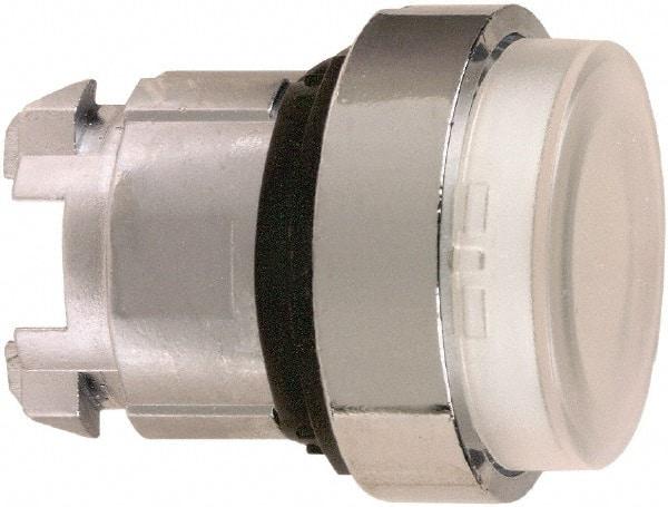 Schneider Electric - 22mm Mount Hole, Extended Straight, Pushbutton Switch Only - Round, White Pushbutton, Illuminated, Maintained (MA) - Benchmark Tooling