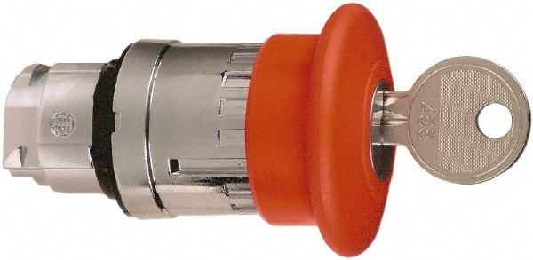 Schneider Electric - 22mm Mount Hole, Extended Mushroom Head, Pushbutton Switch Only - Round, Red Pushbutton, Maintained (MA), Momentary (MO) - Benchmark Tooling