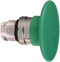 Schneider Electric - 22mm Mount Hole, Extended Mushroom Head, Pushbutton Switch Only - Round, Green Pushbutton, Nonilluminated, Momentary (MO) - Benchmark Tooling