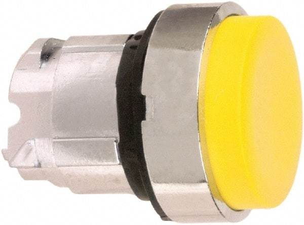 Schneider Electric - 22mm Mount Hole, Extended Straight, Pushbutton Switch Only - Round, Yellow Pushbutton, Nonilluminated, Momentary (MO) - Benchmark Tooling