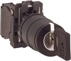 Schneider Electric - 22mm Mount Hole, 2 Position, Key Operated, Selector Switch with Contact Blocks - Maintained (MA), Shock, Vibration and Water Resistant - Benchmark Tooling