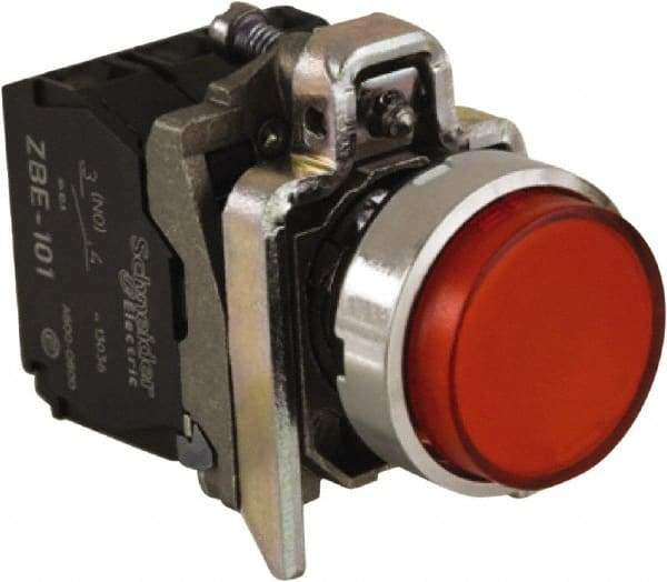 Schneider Electric - 0.87 Inch Mount Hole, Extended Straight, Pushbutton Switch - Round, Red Pushbutton, Illuminated, Momentary (MO), Anticorrosive, Dust Resistant and Vaportight - Benchmark Tooling