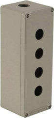 Schneider Electric - 4 Hole, 1.58 Inch Hole Diameter, Zinc Alloy Pushbutton Switch Enclosure - 8.66 Inch High x 3.15 Inch Wide x 3.03 Inch Deep, 4, 13 NEMA Rated - Benchmark Tooling