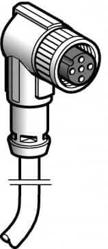 Telemecanique Sensors - 4 Amp, M12 3 Pin Elbowed Female Cordset Sensor and Receptacle - 10 to 30 VDC, 5m Cable Length, IP67 Ingress Rating - Benchmark Tooling