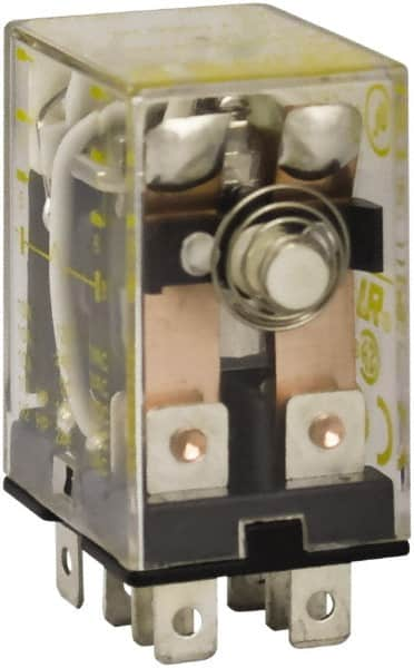 Square D - 1/2 hp at 240 Volt & 1/3 hp at 120 Volt, Electromechanical Plug-in General Purpose Relay - 10 Amp at 240 VAC, DPDT, 24 VAC at 50/60 Hz - Benchmark Tooling