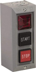 Schneider Electric - 3 Operator, Projecting Pushbutton Control Station - Start, Stop (Legend), Momentary Switch, NO/NC Contact, NEMA 1 - Benchmark Tooling