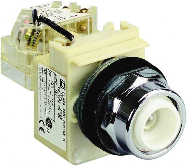 Schneider Electric - 250 V Incandescent & LED Push-to-Test Pilot Light - Screw Clamp Connector, 104mm OAL x 54mm Wide, Dust-tight, Oiltight, Shock Resistant, Vibration Resistant, Watertight - Benchmark Tooling