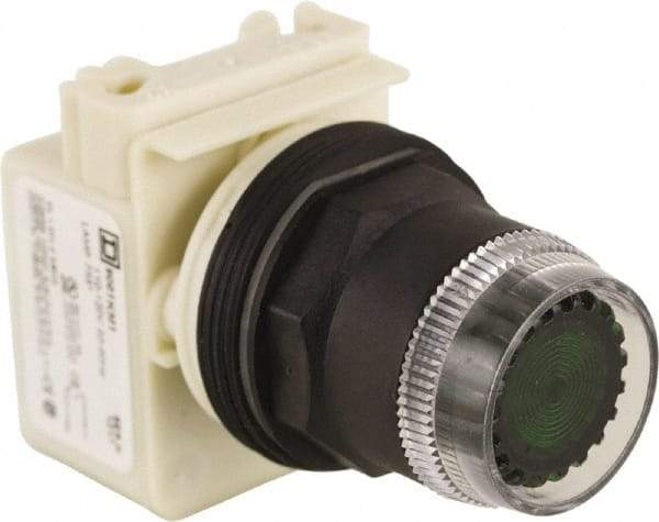 Schneider Electric - 30mm Mount Hole, Extended Straight, Pushbutton Switch Only - Green Pushbutton, Momentary (MO) - Benchmark Tooling