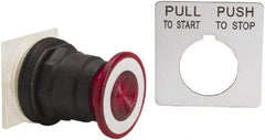 Schneider Electric - 30mm Mount Hole, Extended Straight, Pushbutton Switch Only - Red Pushbutton, Maintained (MA), Momentary (MO) - Benchmark Tooling