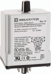 Square D - 0.3 to 30 min Delay, DPDT Time Delay Relay - 10 Contact Amp, 110 VDC & 120 VAC - Benchmark Tooling