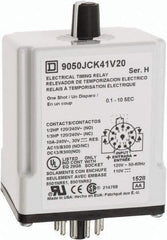 Square D - DPDT Time Delay Relay - 10 Contact Amp, 110 VDC & 120 VAC - Benchmark Tooling