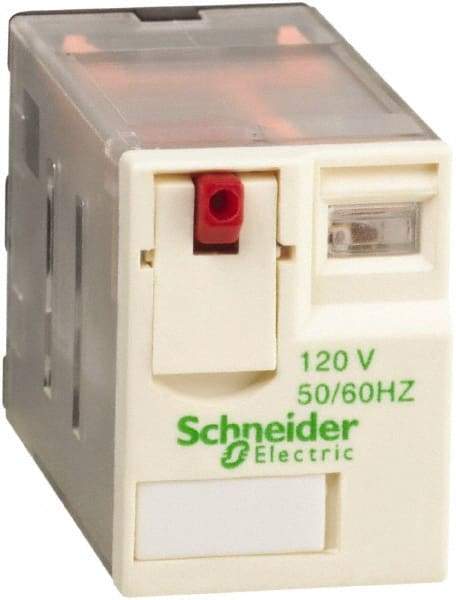 Schneider Electric - 2,500 VA Power Rating, Electromechanical Plug-in General Purpose Relay - 10 Amp at 250/277 VAC & 28/30 VDC, 5 at 250 VAC & 28 VDC, 3CO, 120 VAC at 50/60 Hz - Benchmark Tooling