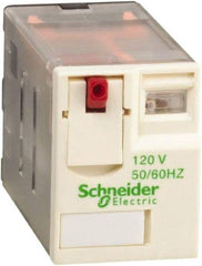 Schneider Electric - 1,500 VA Power Rating, Electromechanical Plug-in General Purpose Relay - 3 Amp at 250 VAC & 28 VDC, 6 at 250/277 VAC & 28 VDC, 8 Amp at 30 VDC, 4CO, 120 VAC at 50/60 Hz - Benchmark Tooling