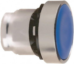 Schneider Electric - 22mm Mount Hole, Flush, Pushbutton Switch Only - Round, Blue Pushbutton, Maintained (MA) - Benchmark Tooling