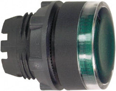 Schneider Electric - 22mm Mount Hole, Flush, Pushbutton Switch Only - Round, Green Pushbutton, Illuminated, Momentary (MO) - Benchmark Tooling