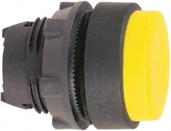 Schneider Electric - 22mm Mount Hole, Extended Straight, Pushbutton Switch Only - Round, Yellow Pushbutton, Nonilluminated, Maintained (MA) - Benchmark Tooling