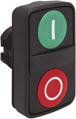 Schneider Electric - 22mm Mount Hole, Flush, Pushbutton Switch Only - Rectangle, Green and Red Pushbutton, Nonilluminated, Momentary (MO), On-Off, Shock and Vibration Resistant - Benchmark Tooling