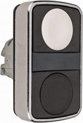 Schneider Electric - 22mm Mount Hole, Flush, Pushbutton Switch Only - Rectangle, White and Black Pushbutton, Nonilluminated, Momentary (MO), On-Off, Shock and Vibration Resistant - Benchmark Tooling