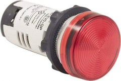 Schneider Electric - 120 VAC Red Lens LED Pilot Light - Round Lens, Screw Clamp Connector, 29mm Wide, Shock Resistant, Vibration Resistant - Benchmark Tooling