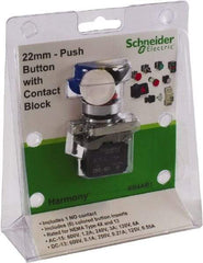 Schneider Electric - 22mm Mount Hole, Pushbutton Switch with Contact Block - Benchmark Tooling