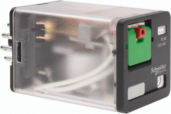 Schneider Electric - 3 at 60 Hz VA Power Rating, Octal Electromechanical Plug-in General Purpose Relay - 10 Amp at 250 VAC, 3PDT, 120 VAC, 35mm Wide x 56mm High x 35.4mm Deep - Benchmark Tooling