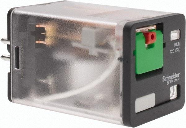 Schneider Electric - 3 at 60 Hz VA Power Rating, Octal Electromechanical Plug-in General Purpose Relay - 10 Amp at 277 VAC & 30 VDC, DPDT, 120 VAC, 35mm Wide x 56mm High x 35.4mm Deep - Benchmark Tooling