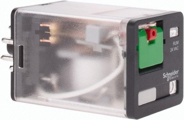 Schneider Electric - 3 at 60 Hz VA Power Rating, Octal Electromechanical Plug-in General Purpose Relay - 10 Amp at 277 VAC & 30 VDC, DPDT, 24 VAC, 35mm Wide x 56mm High x 35.4mm Deep - Benchmark Tooling