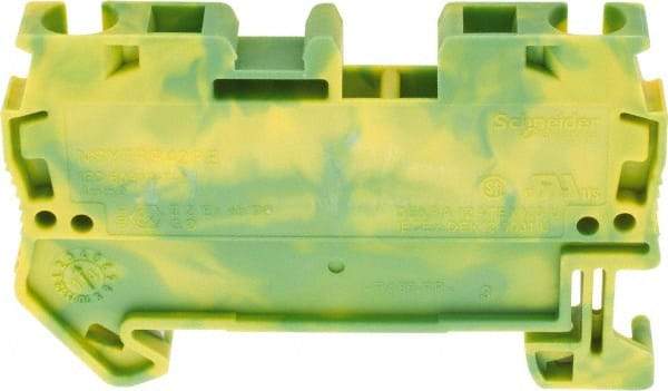 Schneider Electric - 1 Pole, 1,000 Volt, -40 to 266°F, DIN Rail Mount, Polyamide Grounding Terminal Block - 2 Contacts, 28 to 10 AWG Compatibility, 36-1/2mm High - Benchmark Tooling