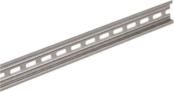 Square D - 2m Long x 0.3 Inch Wide x 1.38 Inch High x Steel DIN Rail - 0.04 Inch Thick - Benchmark Tooling