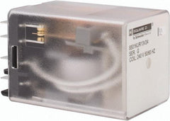 Square D - 11 Pins, 1 hp at 277 Volt & 1/3 hp at 120 Volt, 3 VA Power Rating, Square Electromechanical Plug-in General Purpose Relay - 10 Amp at 250 VAC, 3PDT, 240 VAC at 50/60 Hz, 34.9mm Wide x 50mm High x 35.4mm Deep - Benchmark Tooling