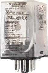 Square D - 8 Pins, 1 hp at 277 Volt & 1/3 hp at 120 Volt, 3 VA Power Rating, Octal Electromechanical Plug-in General Purpose Relay - 10 Amp at 250 VAC, DPDT, 240 VAC at 50/60 Hz, 34.9mm Wide x 50.3mm High x 35.4mm Deep - Benchmark Tooling