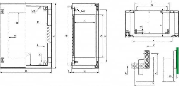 Schneider Electric - Polyester Standard Enclosure Hinge Cover - NEMA 13, 4X, 430mm Wide x 530 mm High x 200mm Deep, Impact Resistant - Benchmark Tooling