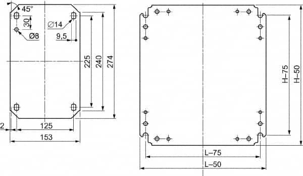 Schneider Electric - Electrical Enclosure Steel Mounting Plate - For Use with 400 (H) x 400 (W) Floor Standing Enclosure, RoHS Compliant, Includes Mounting Hardware & Mounting Plate - Benchmark Tooling