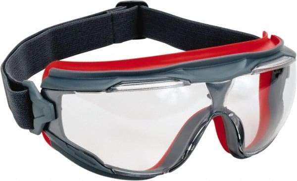 3M - Size Universal, Clear Anti-Fog Lens, Safety Goggles - Indirect Vent, Black/Red Frame, Over the Glass Style - Benchmark Tooling