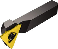 Sandvik Coromant - QS, External, Right Hand, 6.4mm Max Depth of Cut, Indexable Grooving Tool Holder - N123T3-0150-CM Insert Compatibility, 12mm Shank Height, 12mm Shank Width, 70mm OAL - Benchmark Tooling