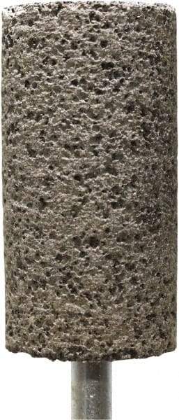 Tru-Maxx - 1" Head Diam x 1" Thickness, W222, Cylinder End, Zirconia Alumina Mounted Point - Brown, Coarse Grade, 36 Grit, 15,900 RPM - Benchmark Tooling