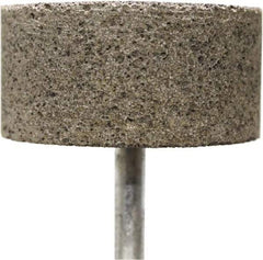 Tru-Maxx - 2" Head Diam x 2" Thickness, W242, Cylinder End, Zirconia Alumina Mounted Point - Brown, Coarse Grade, 36 Grit, 19,100 RPM - Benchmark Tooling